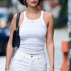 Re/Done Ribbed White Tank